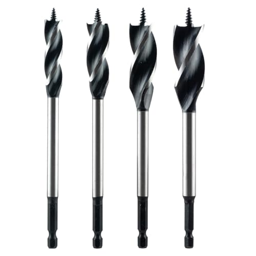 Serplex 4Pcs Hole Opener Screw Bits for Wooden Work 10/12/14/16mm Alloy Steel Twist Drill Bits Four-blade Woodworking Hole Opener Bits Universal Hex Shank Screw Bits for Impact Tool Power Tool Serplex 4Pcs Hole Opener Screw Bits for Wooden Work 10/12/14/16mm Alloy Steel Twist Drill Bits Four-blade Woodworking Hole Opener Bits Universal Hex Shank Screw Bits for Impact Tool Power Tool